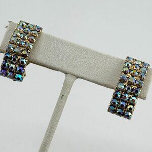 Vintage ab rhinestone climber earrings